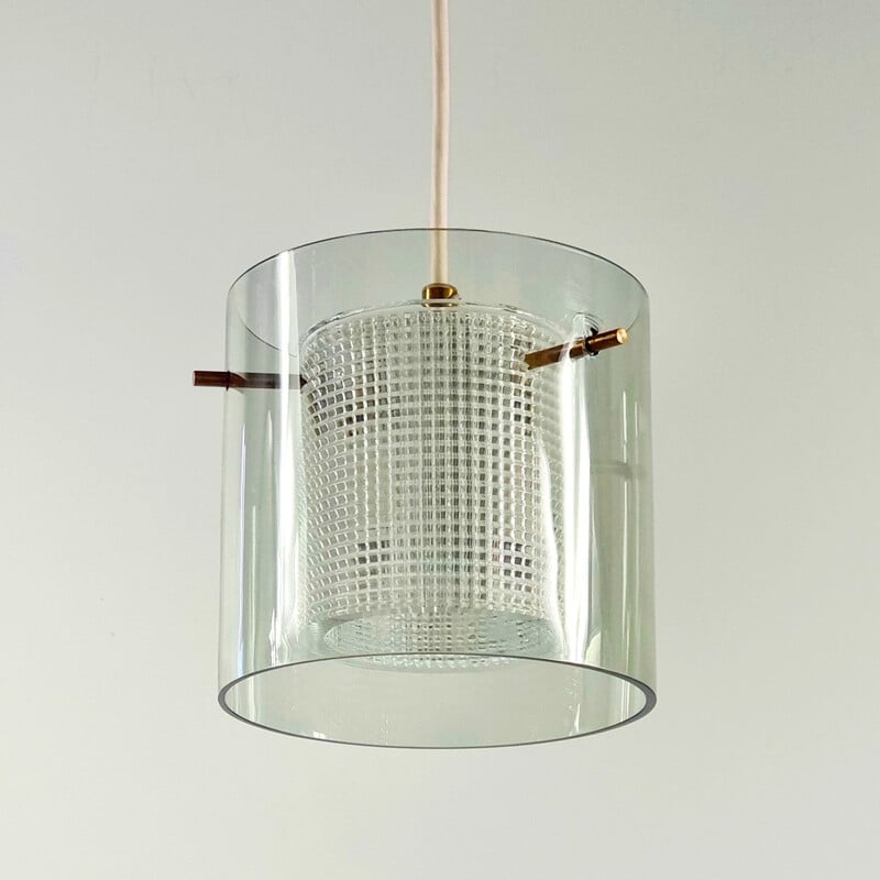 Scandinavian vintage glass suspension lamp by Carl Fagerlund for Orrefors, Sweden 1960