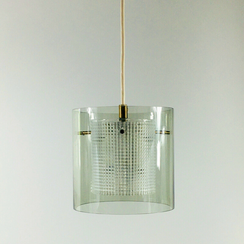 Scandinavian vintage glass suspension lamp by Carl Fagerlund for Orrefors, Sweden 1960