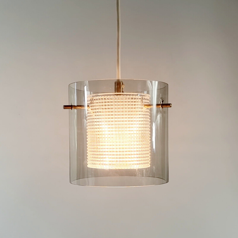 Scandinavian vintage glass suspension lamp by Carl Fagerlund for Orrefors, Sweden 1960