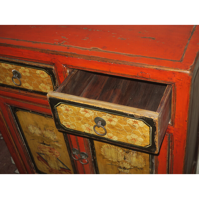 Vintage Chinese wardrobe with 2 doors and 2 drawers