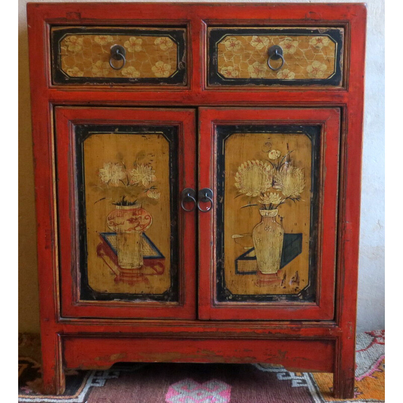 Vintage Chinese wardrobe with 2 doors and 2 drawers