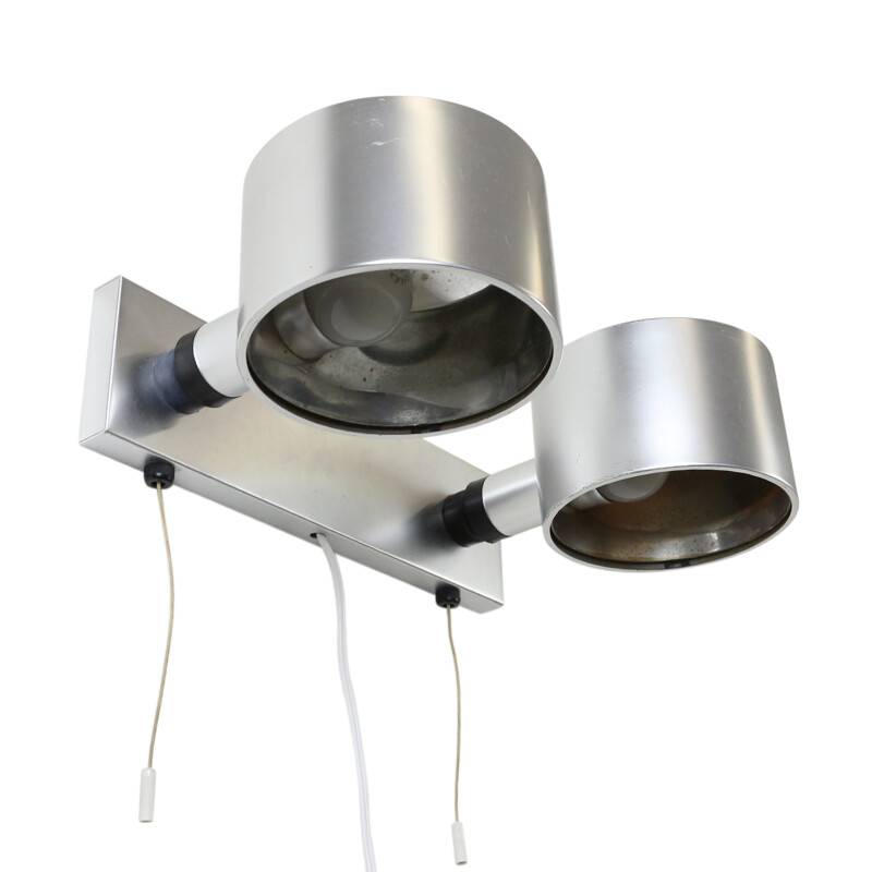 Quality dual spot wall light made of aluminium - 1960s