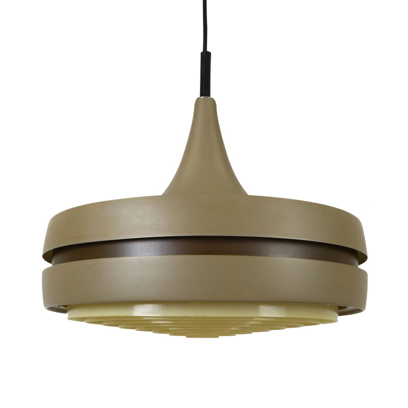 B 1084 brown hanging lamp in plastics and aluminium by Raak Amsterdam - 1960s