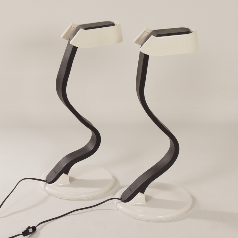 Pair of vintage Snocky polyurethane table lamps by Bruno Gecchelin for iGuzzini, 1980
