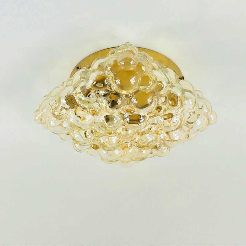 Vintage blown glass ceiling light by Helena Tynell for Limburg, Germany 1960