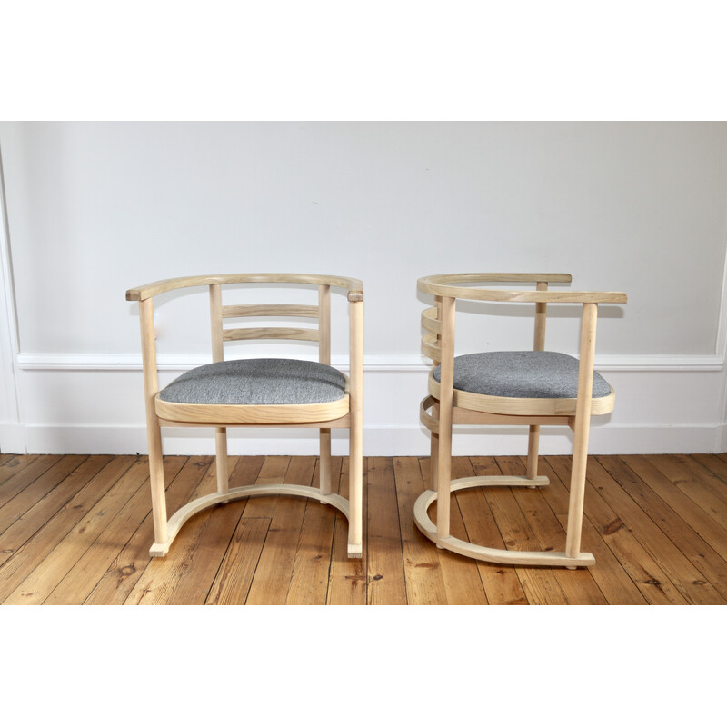Set of 4 vintage bauhaus armchairs by Josef Hoffman for Thonet, Denmark