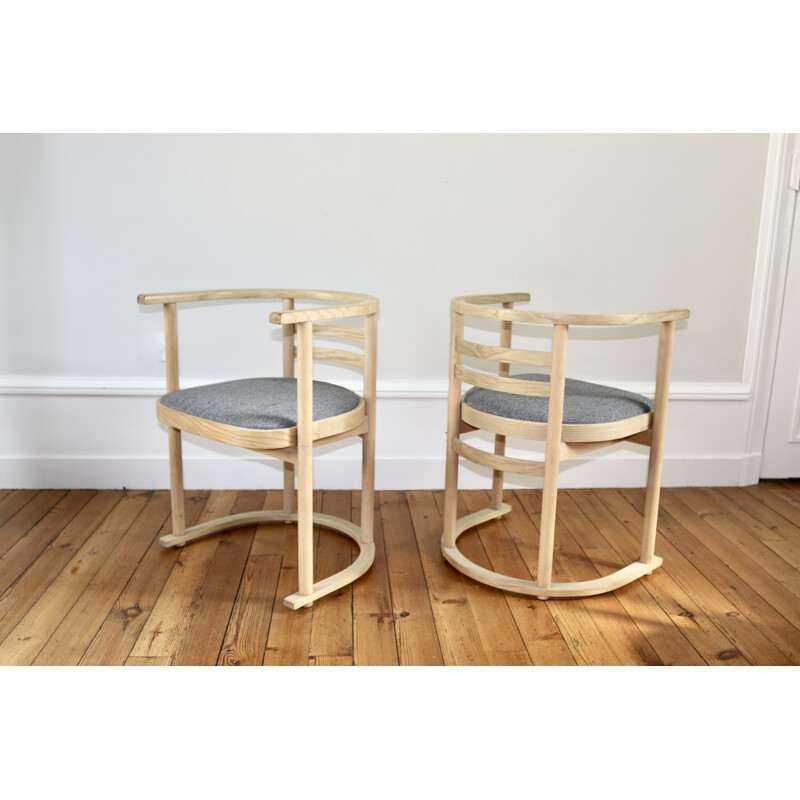 Set van 4 vintage bauhaus fauteuils van Josef Hoffman voor Thonet, Denemarken