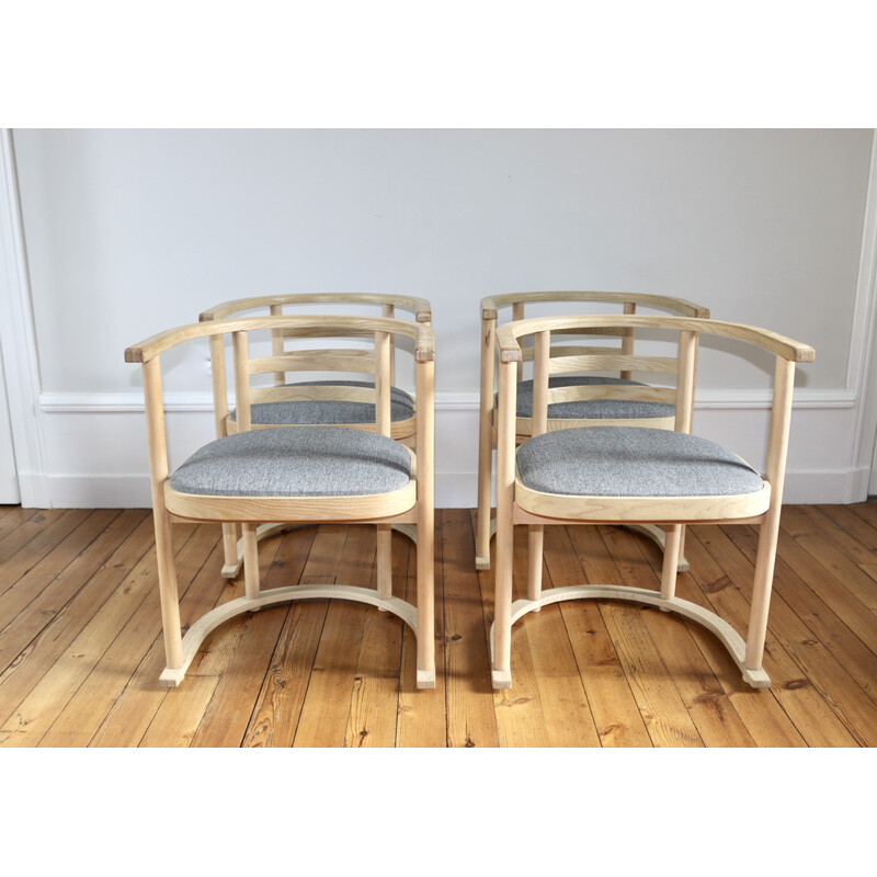 Set van 4 vintage bauhaus fauteuils van Josef Hoffman voor Thonet, Denemarken