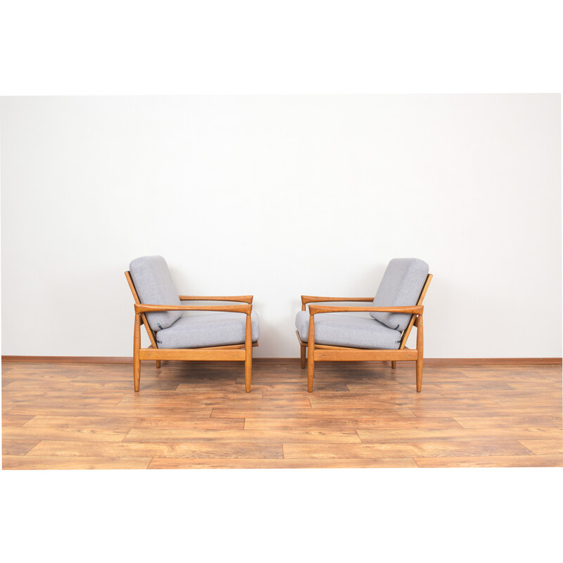 Pair of vintage oak Kolding armchairs by Erik Wørts for IKEA, 1960