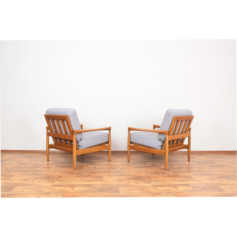 Pair of vintage oak Kolding armchairs by Erik Wørts for IKEA, 1960