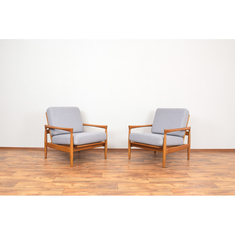 Pair of vintage oak Kolding armchairs by Erik Wørts for IKEA, 1960