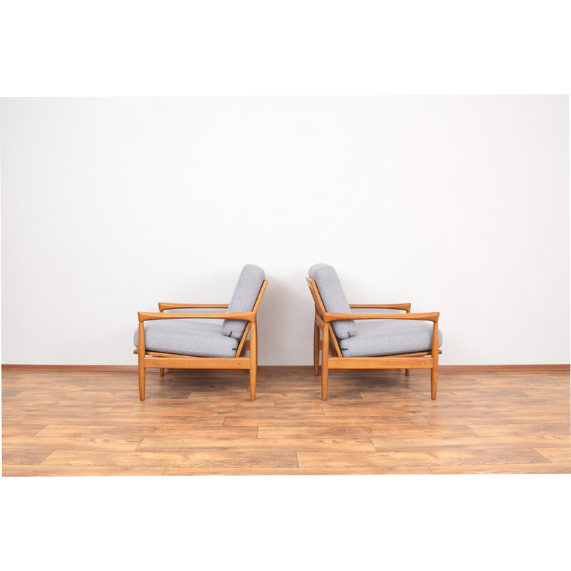 Pair of vintage oak Kolding armchairs by Erik Wørts for IKEA, 1960