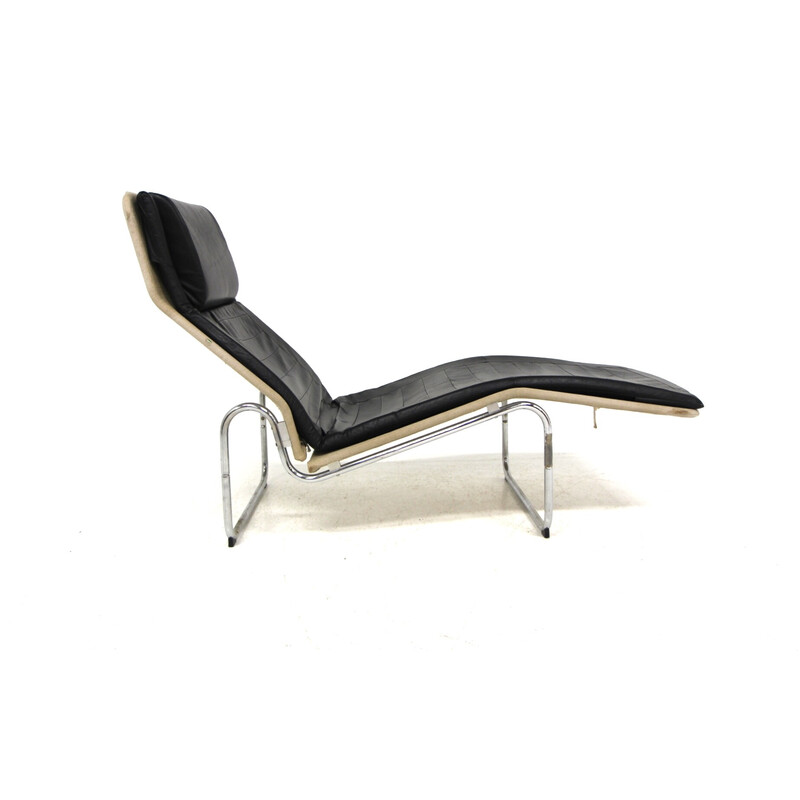 Vintage Kroken leather chaise longue by Christer Blomquist for Möbel Ikea, 1980