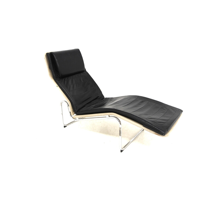 Vintage Kroken leather chaise longue by Christer Blomquist for Möbel Ikea, 1980
