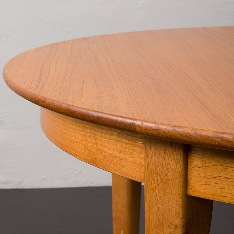 Vintage oak extension table by Henning Kjærnulf for Soro Mobelfabrik, Denmark 1950