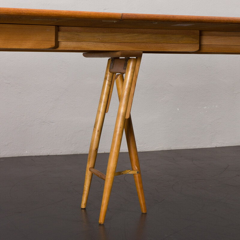Table à rallonge vintage en chêne par Henning Kjærnulf pour Soro Mobelfabrik, Danemark 1950