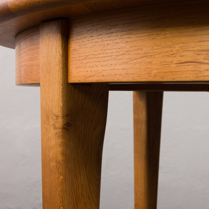 Vintage oak extension table by Henning Kjærnulf for Soro Mobelfabrik, Denmark 1950