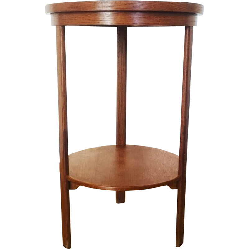 Vintage circular wooden pedestal table