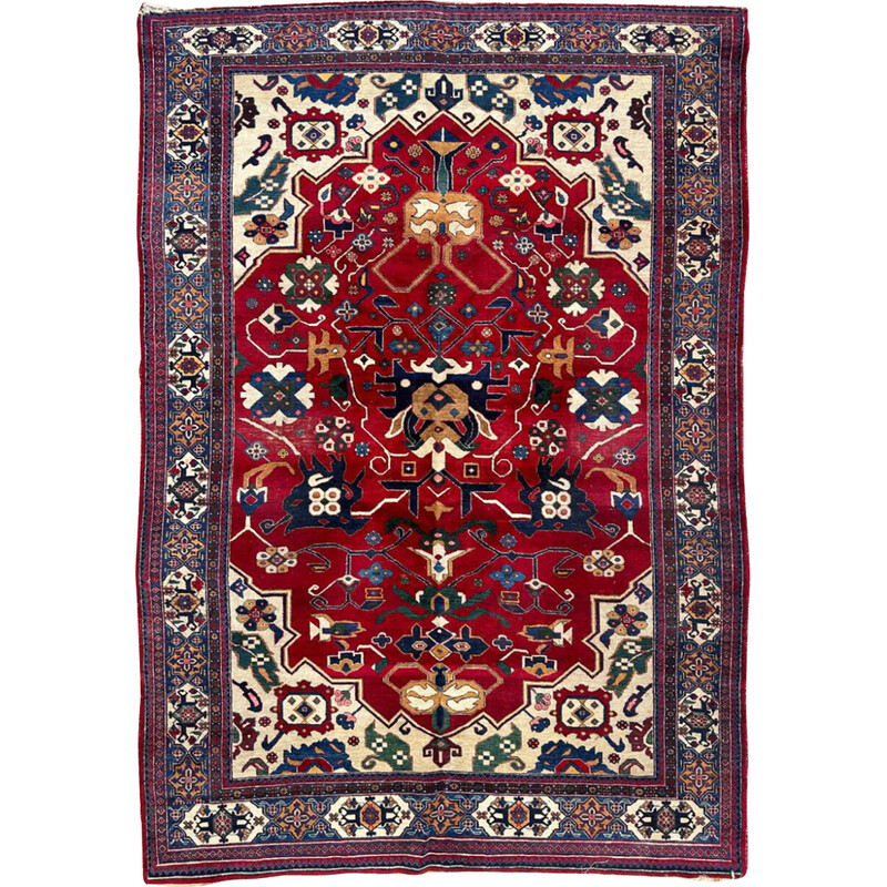 Vintage-Teppich Ardebil aus Samt und Baumwolle, Iran