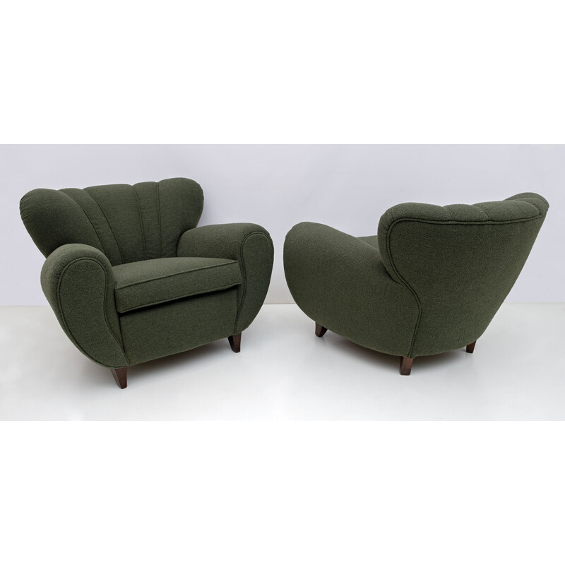 Pair of vintage Art Deco armchairs by Guglielmo Ulrich, Italy 1940