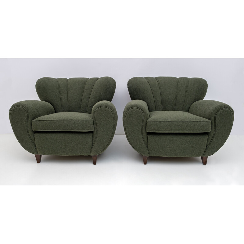 Pair of vintage Art Deco armchairs by Guglielmo Ulrich, Italy 1940