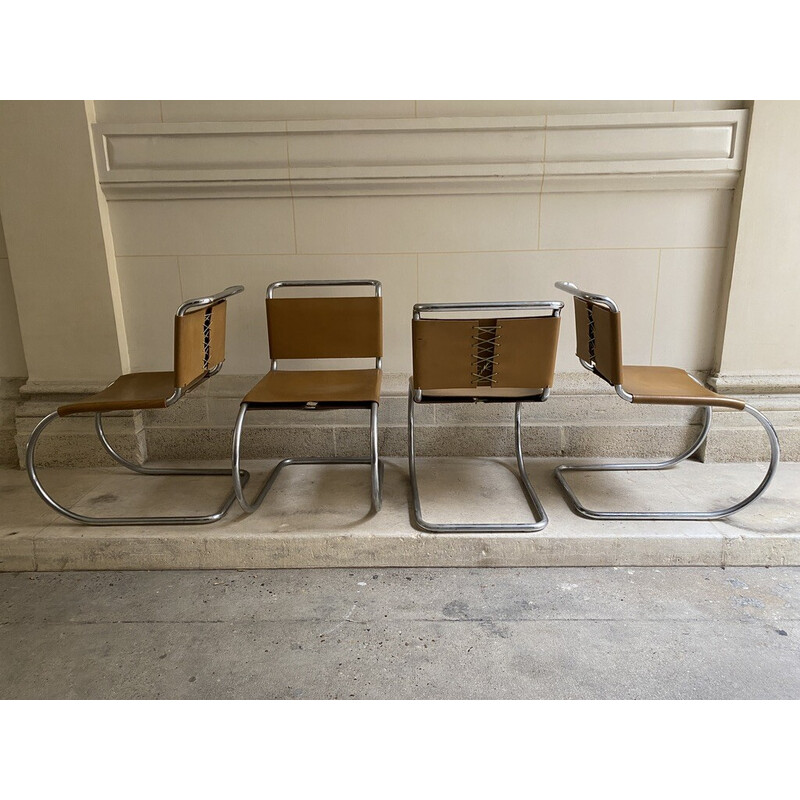 Satz von 4 Vintage Metall Stühlen von Mr von Mies Van der Rohe für Knoll, 1986