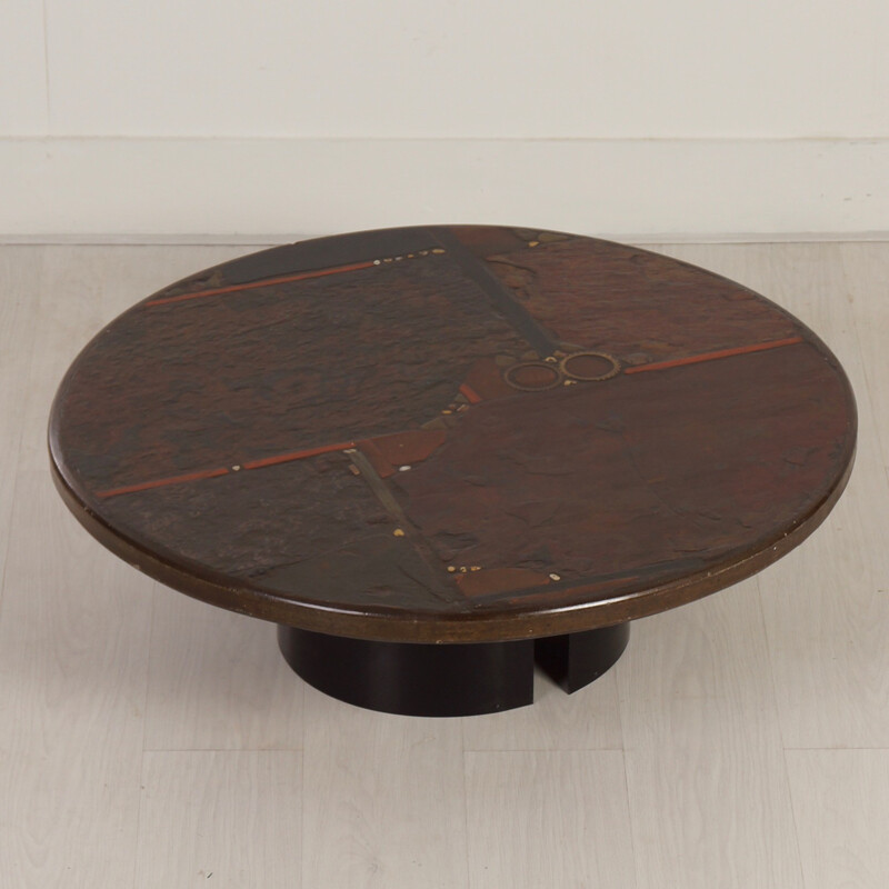 Paul Kingma multicolored coffee table 100 cm - 1970s 