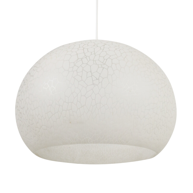 White plastic bubble hanging light - 1970s