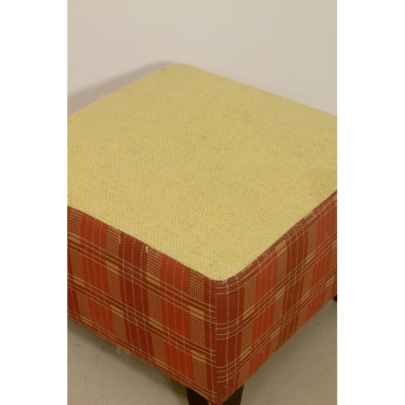 Pouf carré vintage en tissu par Kenzo