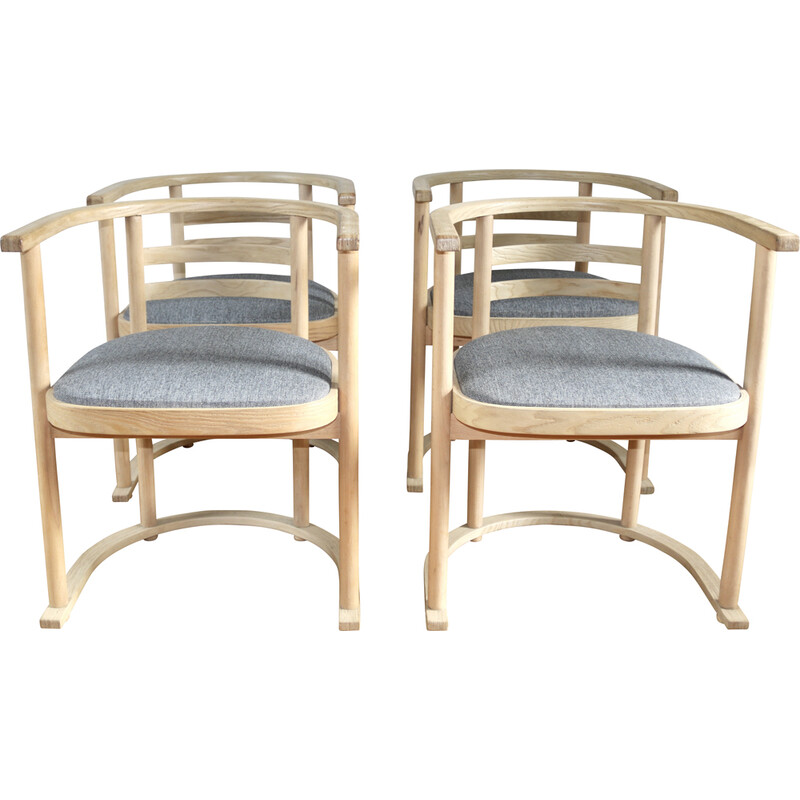 Set of 4 vintage bauhaus armchairs by Josef Hoffman for Thonet, Denmark
