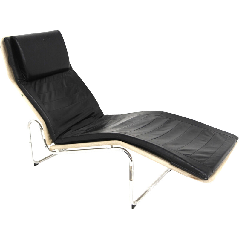 Vintage Kroken leather chaise longue by Christer Blomquist for Möbel Ikea, 1980