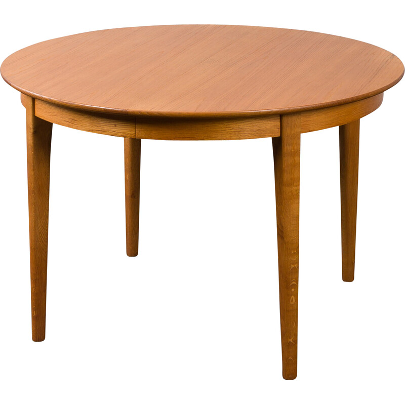 Vintage oak extension table by Henning Kjærnulf for Soro Mobelfabrik, Denmark 1950
