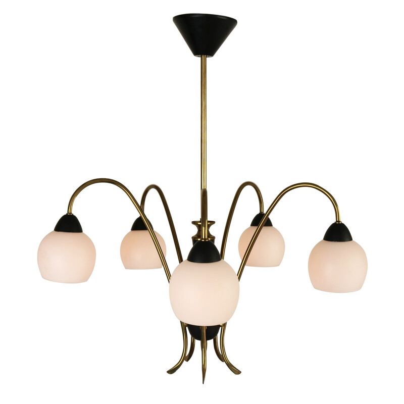 Italian 5 lights chandelier - 1950s
