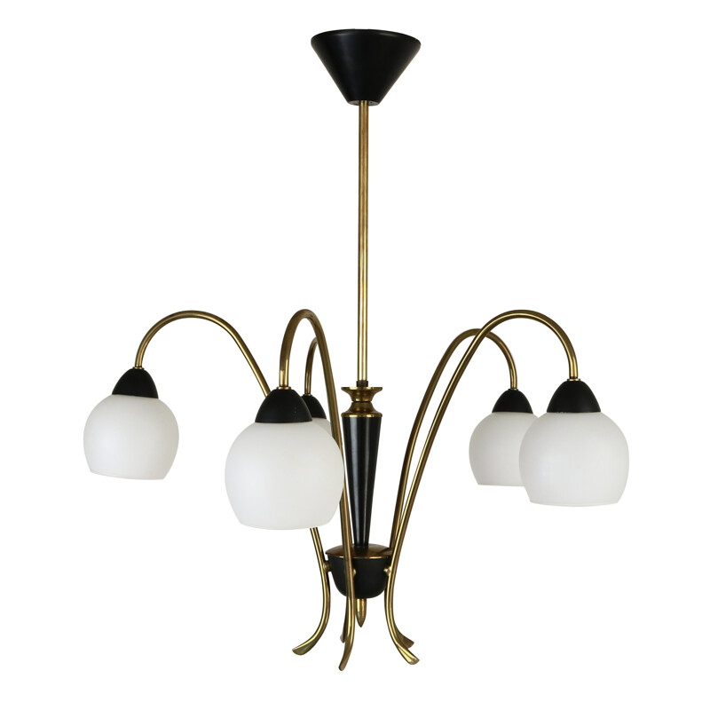 Italian 5 lights chandelier - 1950s