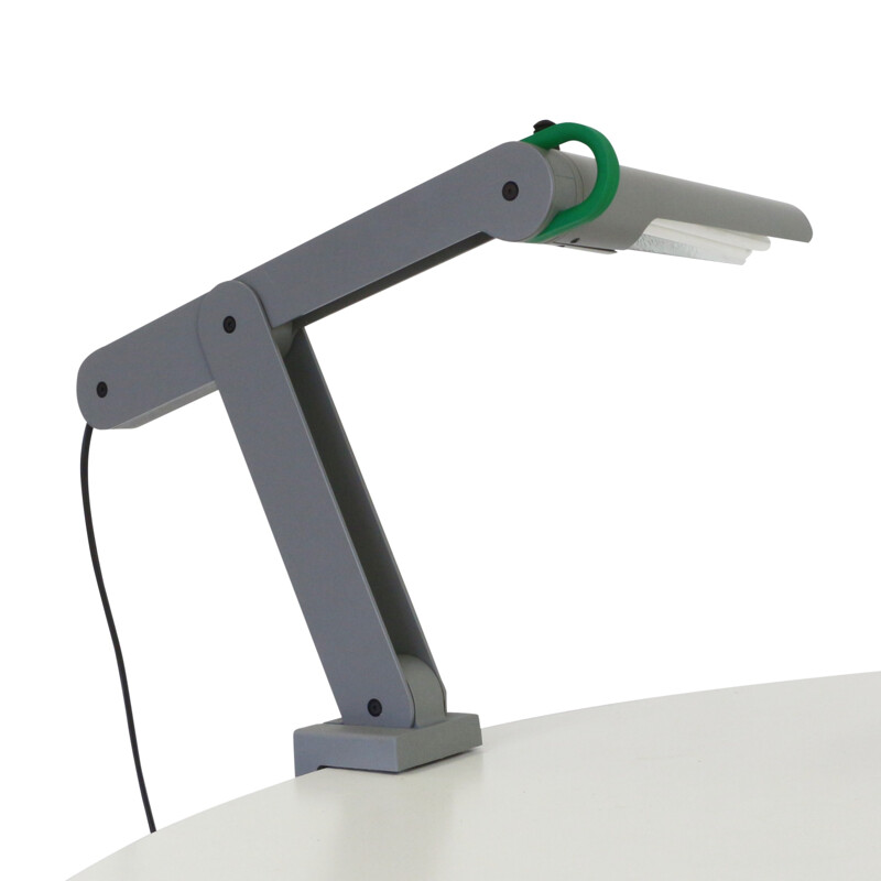 Quality grey metal clamp desk light - 1980s