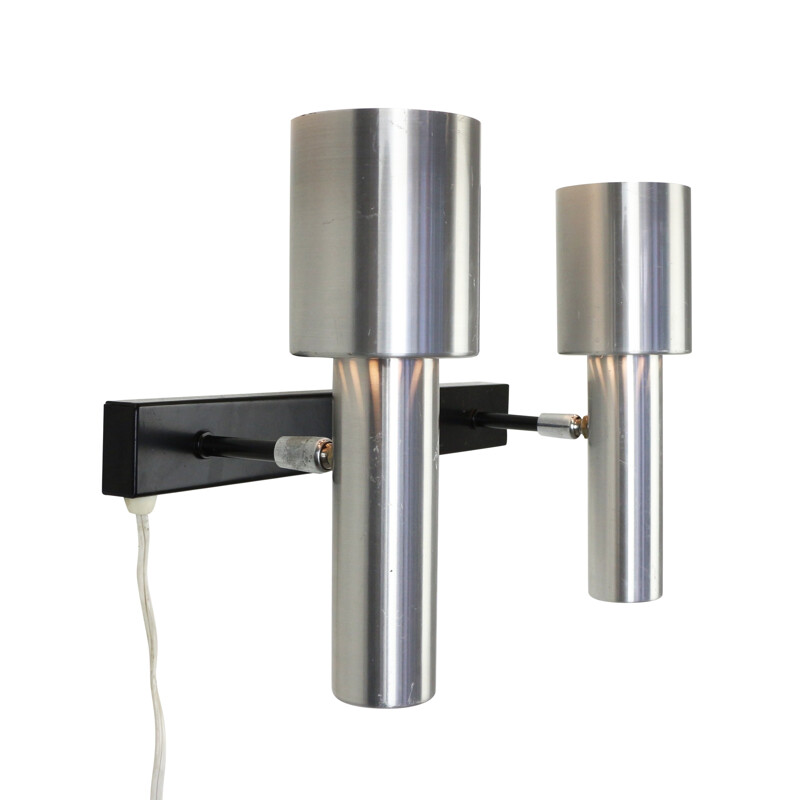 Dual spot wall light made of aluminium - 1960s