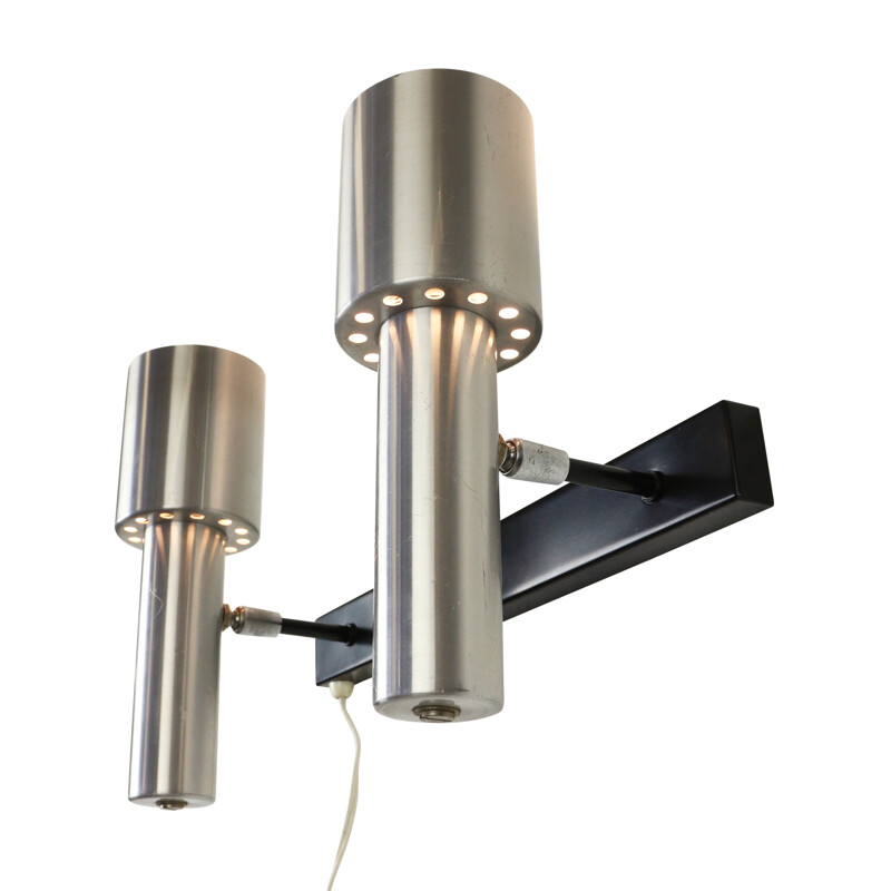 Dual spot wall light made of aluminium - 1960s