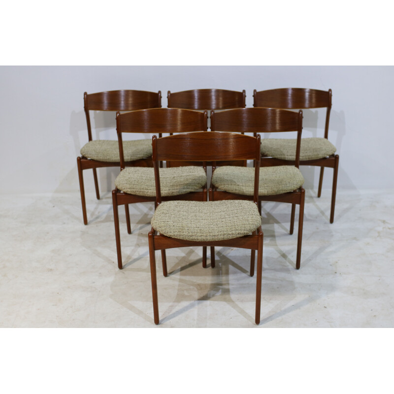 Set of 6 Teak Dining Chairs by Erik Buch - 1950s