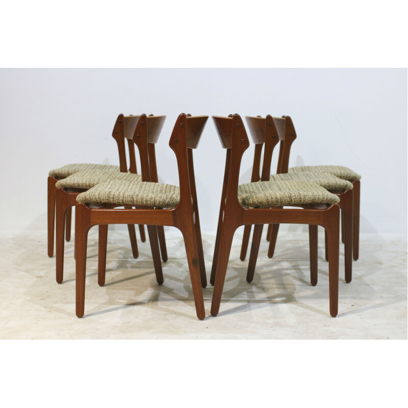 Set of 6 Teak Dining Chairs by Erik Buch - 1950s