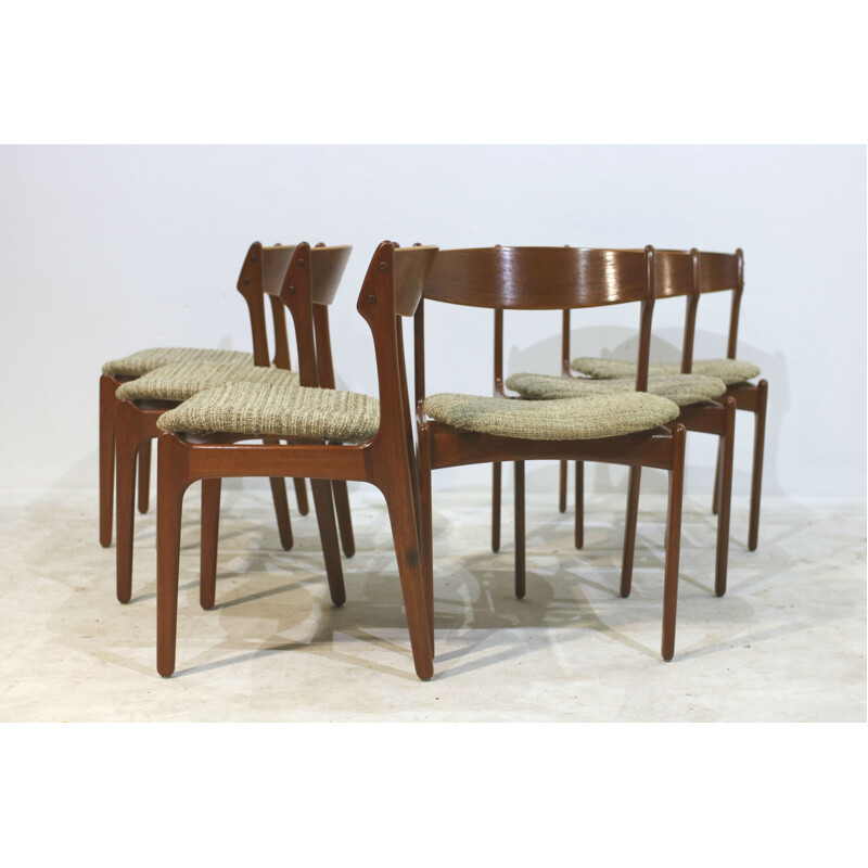 Set of 6 Teak Dining Chairs by Erik Buch - 1950s