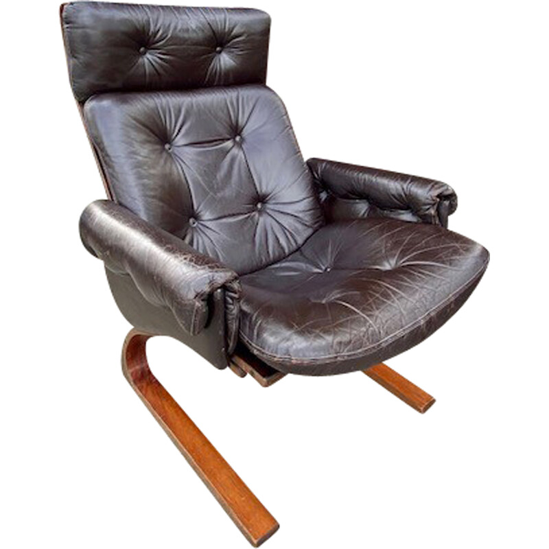 Fauteuil vintage en bois par Elsa et Nordhal Solheim pour Rykken, Norvège 1960