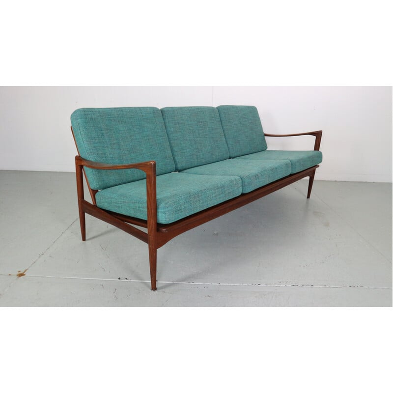 Vintage 3-seater teak sofa by Ib Kofod-Larsen for Ope, Sweden 1950