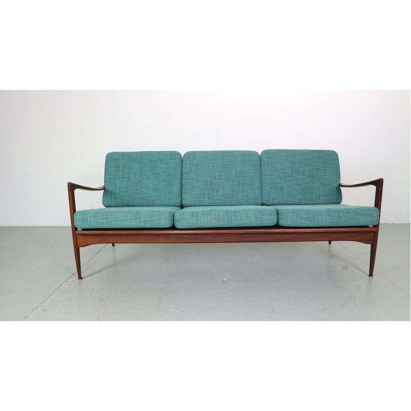 Vintage 3-seater teak sofa by Ib Kofod-Larsen for Ope, Sweden 1950