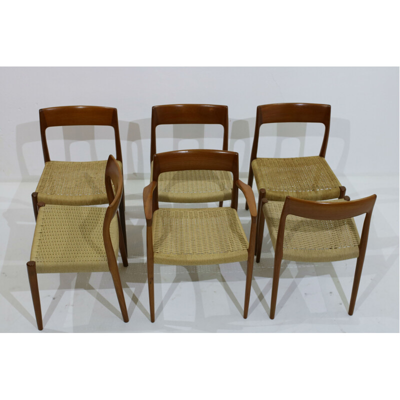 Set of 6 chairs by Niels O. Moller - 1950s