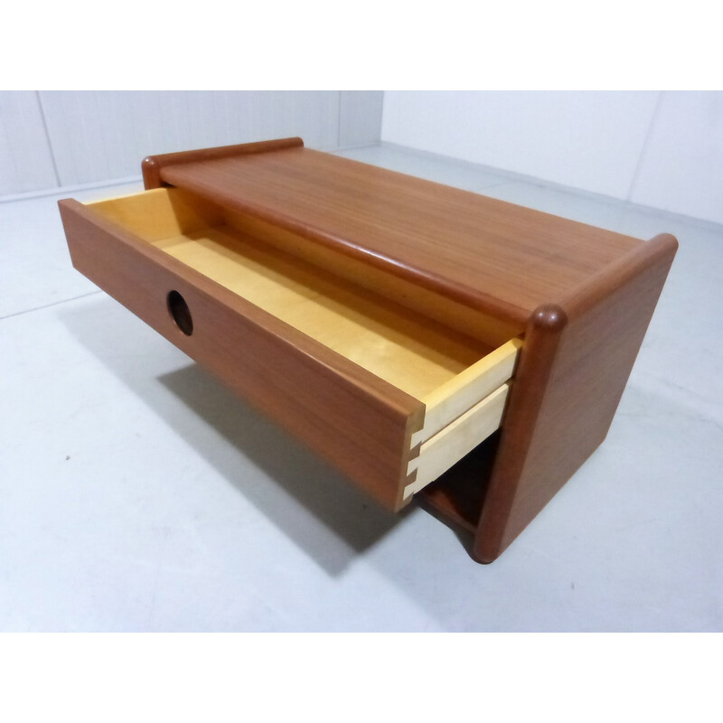 Vintage teak wall console with drawer by Vilbjerg, Denmark 1960