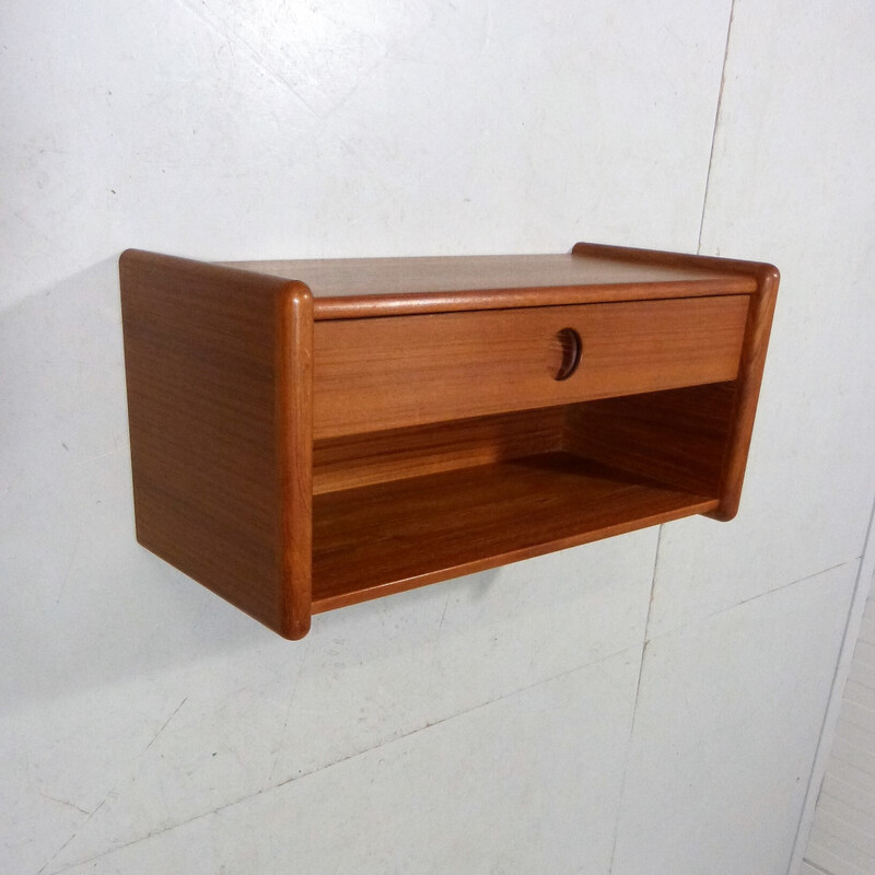Vintage teak wall console with drawer by Vilbjerg, Denmark 1960