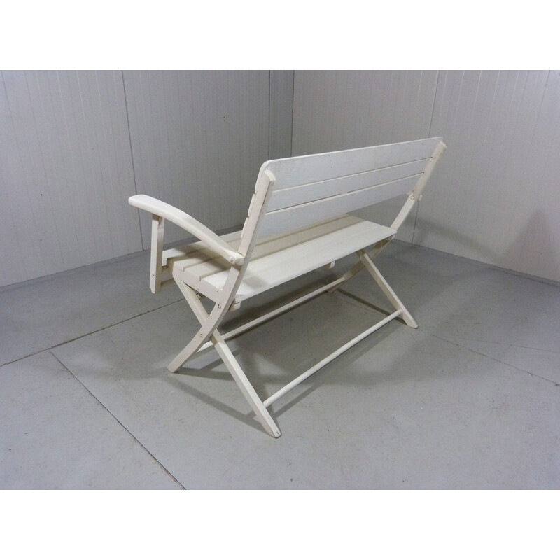 Vintage folding wooden garden bench, Germany 1960