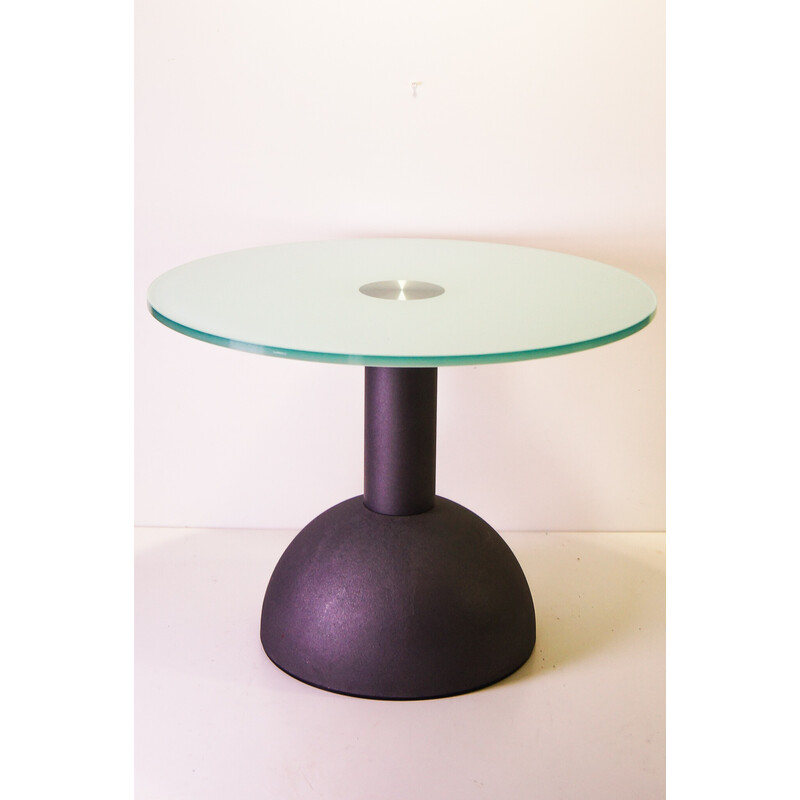 Table d'appoint vintage Calice en fonte et verre par Massimo et Lella Vignelli pour Poltrona Frau, Italie