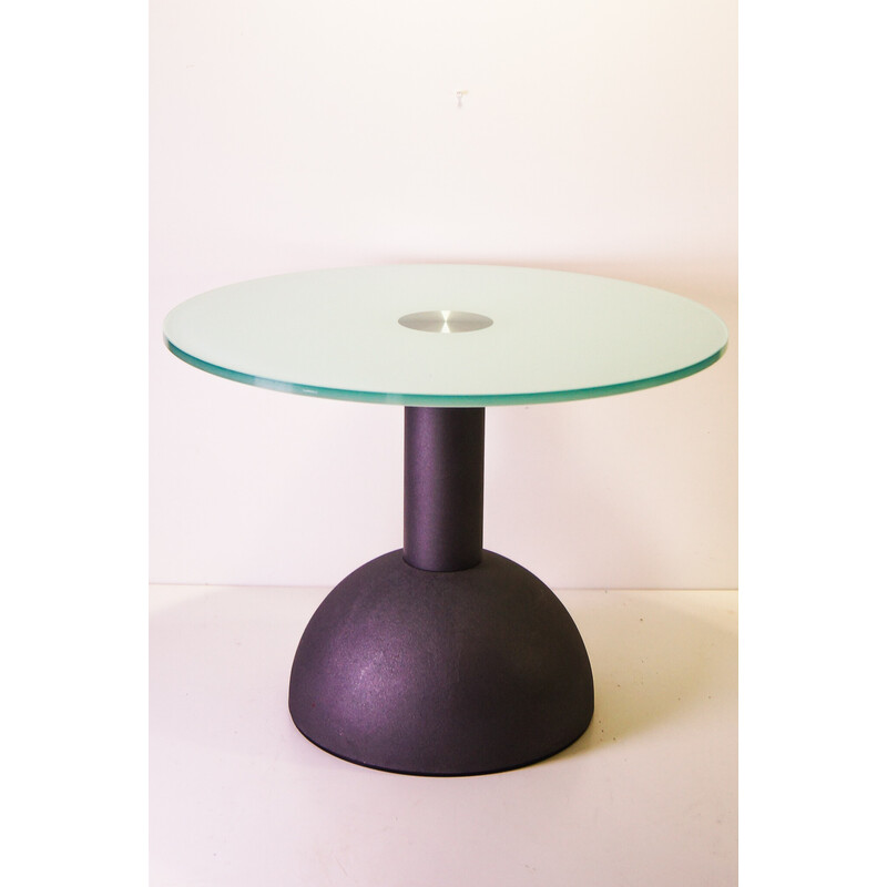 Vintage side table Calice in cast iron and glass by Massimo and Lella Vignelli for Poltrona Frau, Italy