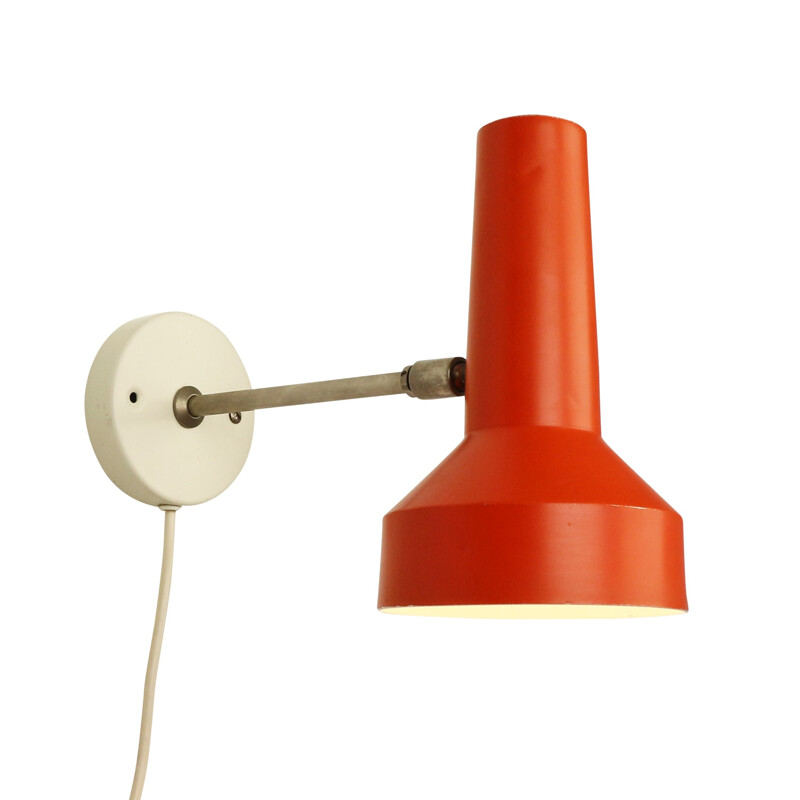 Orange and white Dutch wall light - 1960s